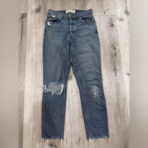 Reformation Serena High Skinny Cropped Jeans in Lanai Destroyed - Picture 2 of 3